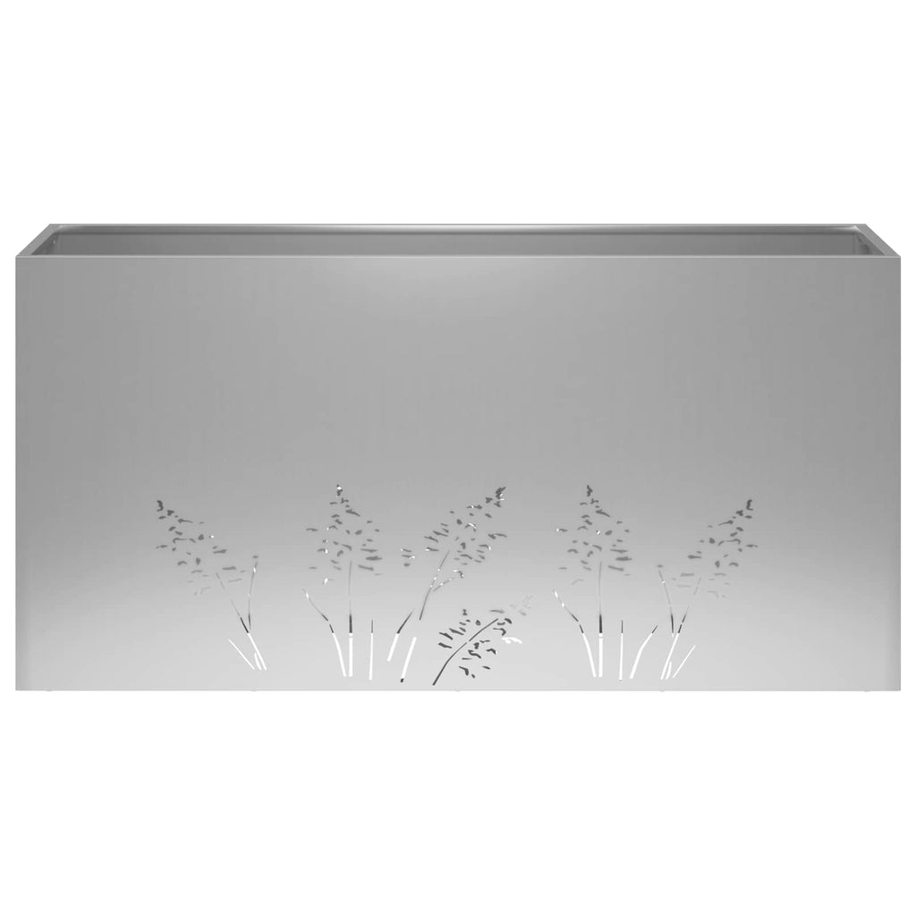 vidaXL Doniczka ogrodowa srebrny 100 x 20 x 49 cm Stal ocynkowana