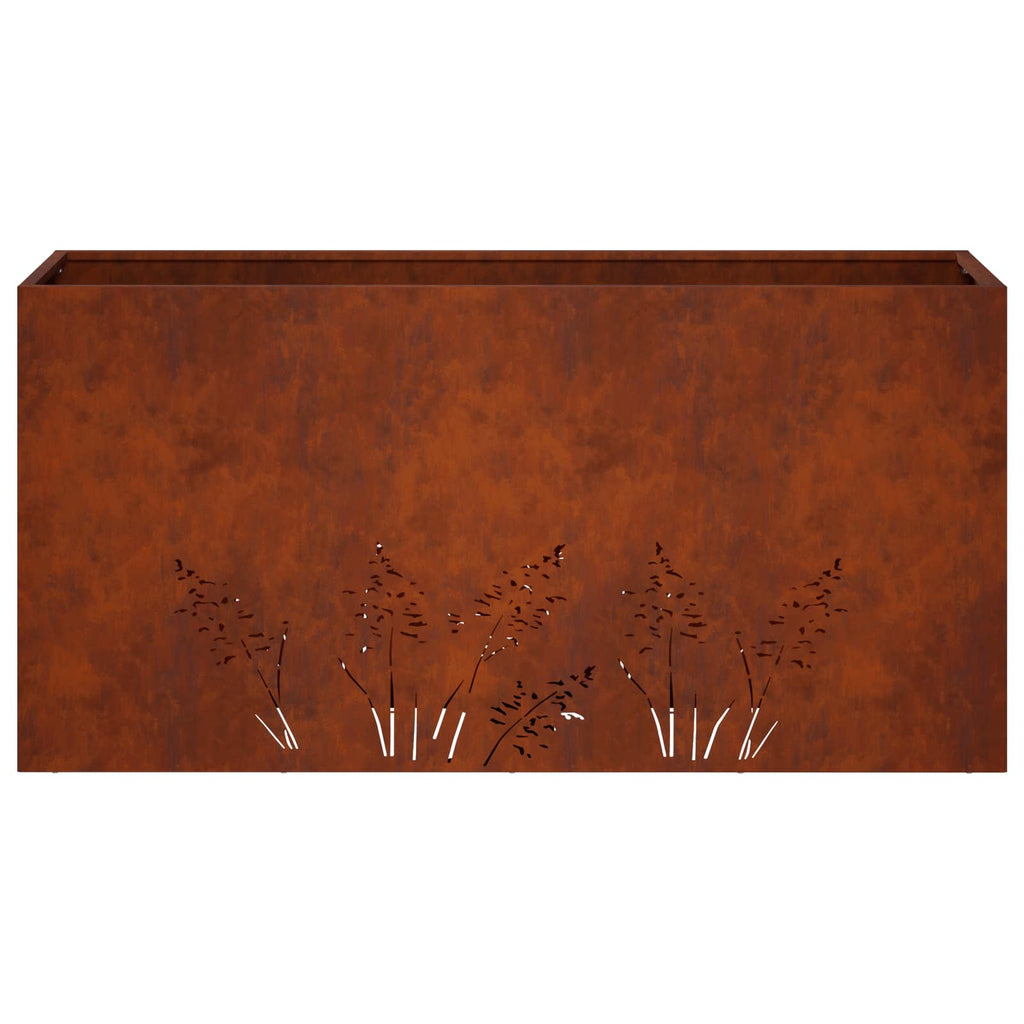 vidaXL Doniczka ogrodowa Rdzawy 100 x 20 x 49 cm Stal kortenowska