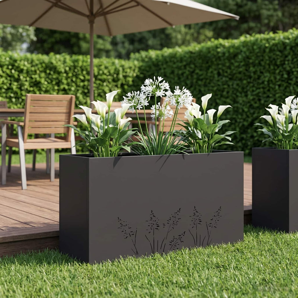 vidaXL Doniczka ogrodowa Czarny 100 x 30 x 49 cm Stal zimnogięta