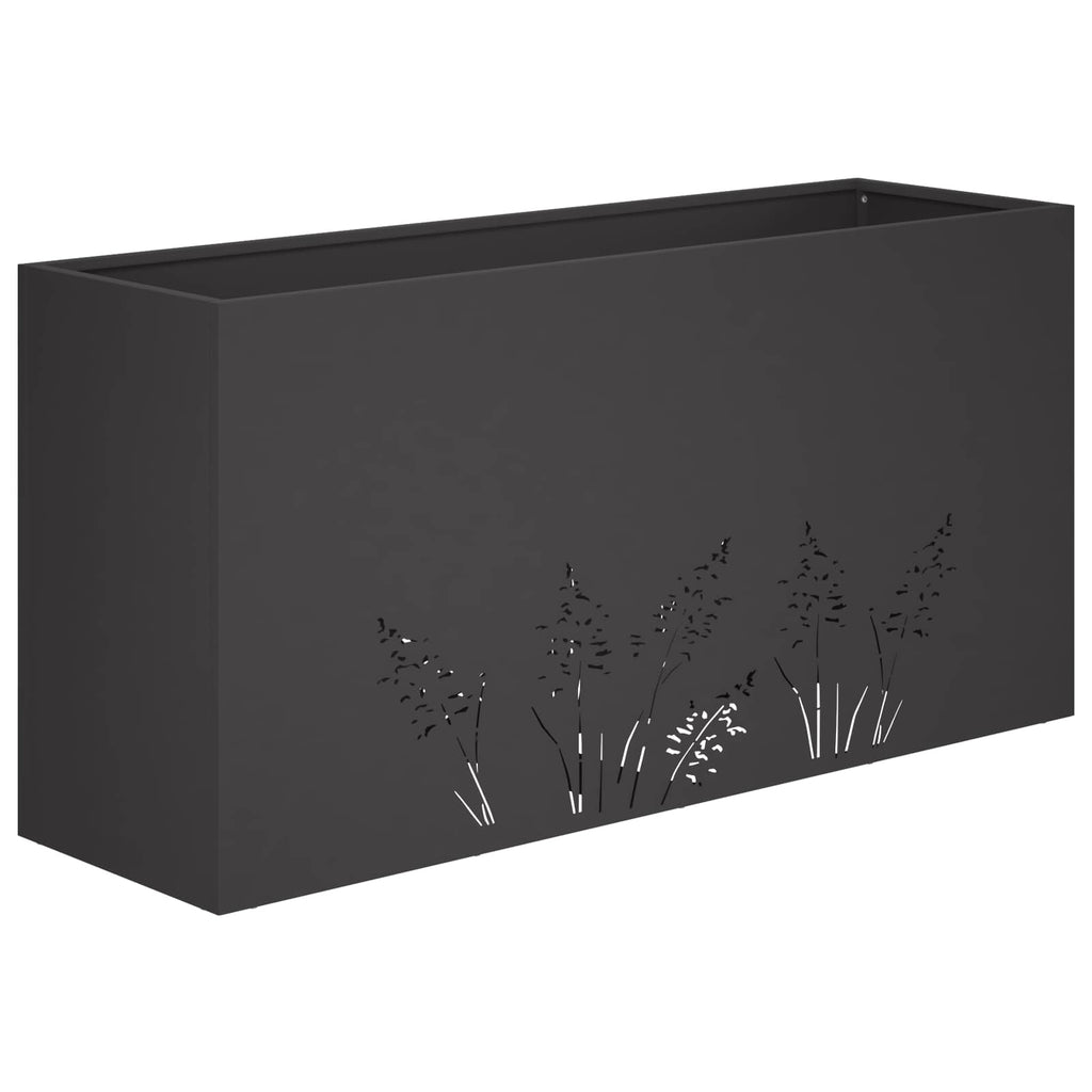 vidaXL Doniczka ogrodowa 2 szt. Czarny 100 x 30 x 49 cm
