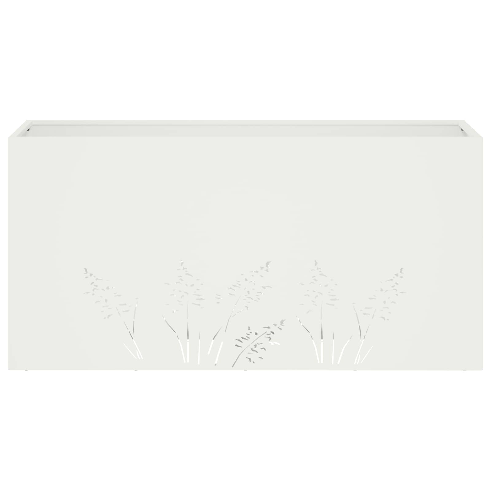 vidaXL Doniczka ogrodowa Biały 100 x 30 x 49 cm Stal zimnogięta