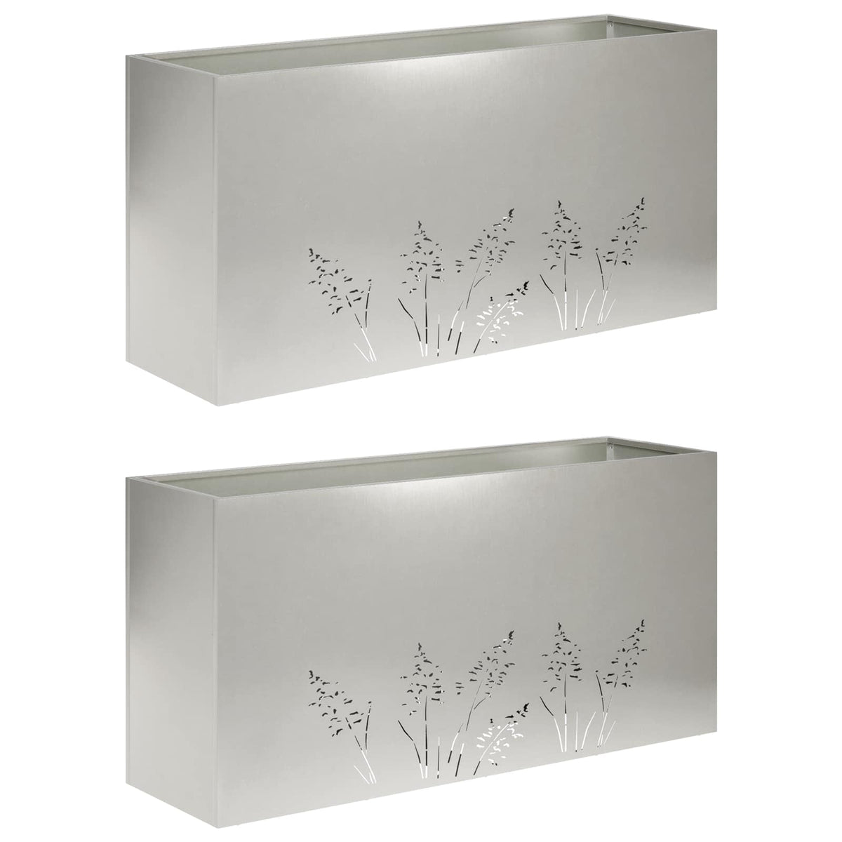 vidaXL Doniczka ogrodowa 2 szt. srebrny 100 x 30 x 49 cm