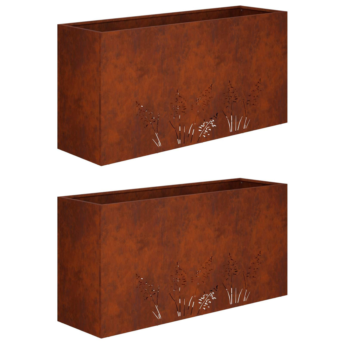 vidaXL Doniczka ogrodowa 2 szt. Rdzawy 100 x 30 x 49 cm