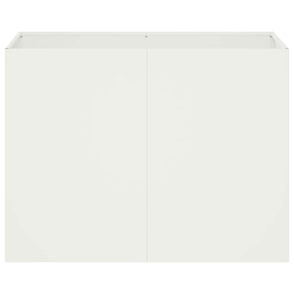 vidaXL Doniczka ogrodowa Biały 80 x 40 x 60 cm Stal zimnogięta