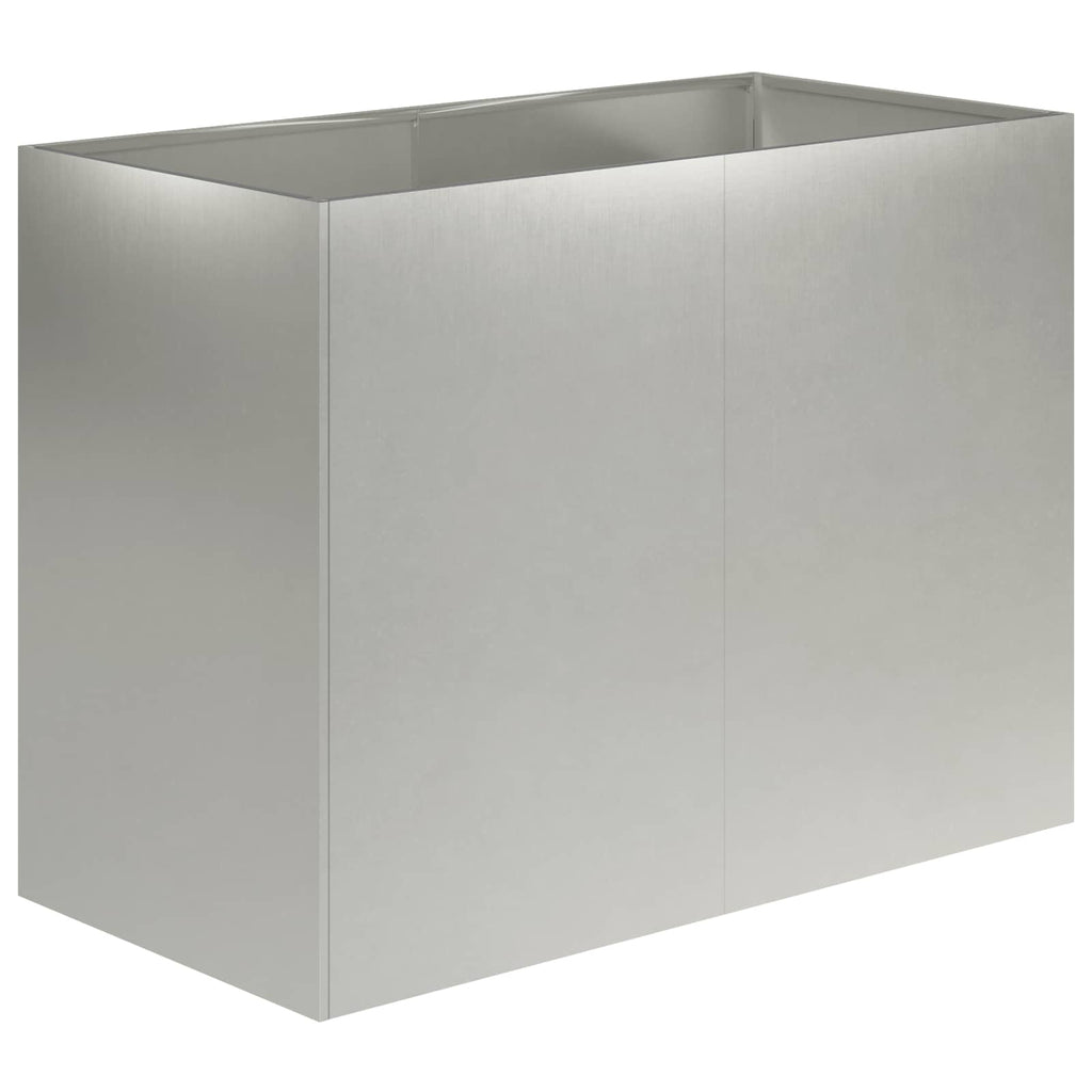 vidaXL Doniczka ogrodowa srebrny 80 x 40 x 60 cm Stal nierdzewna