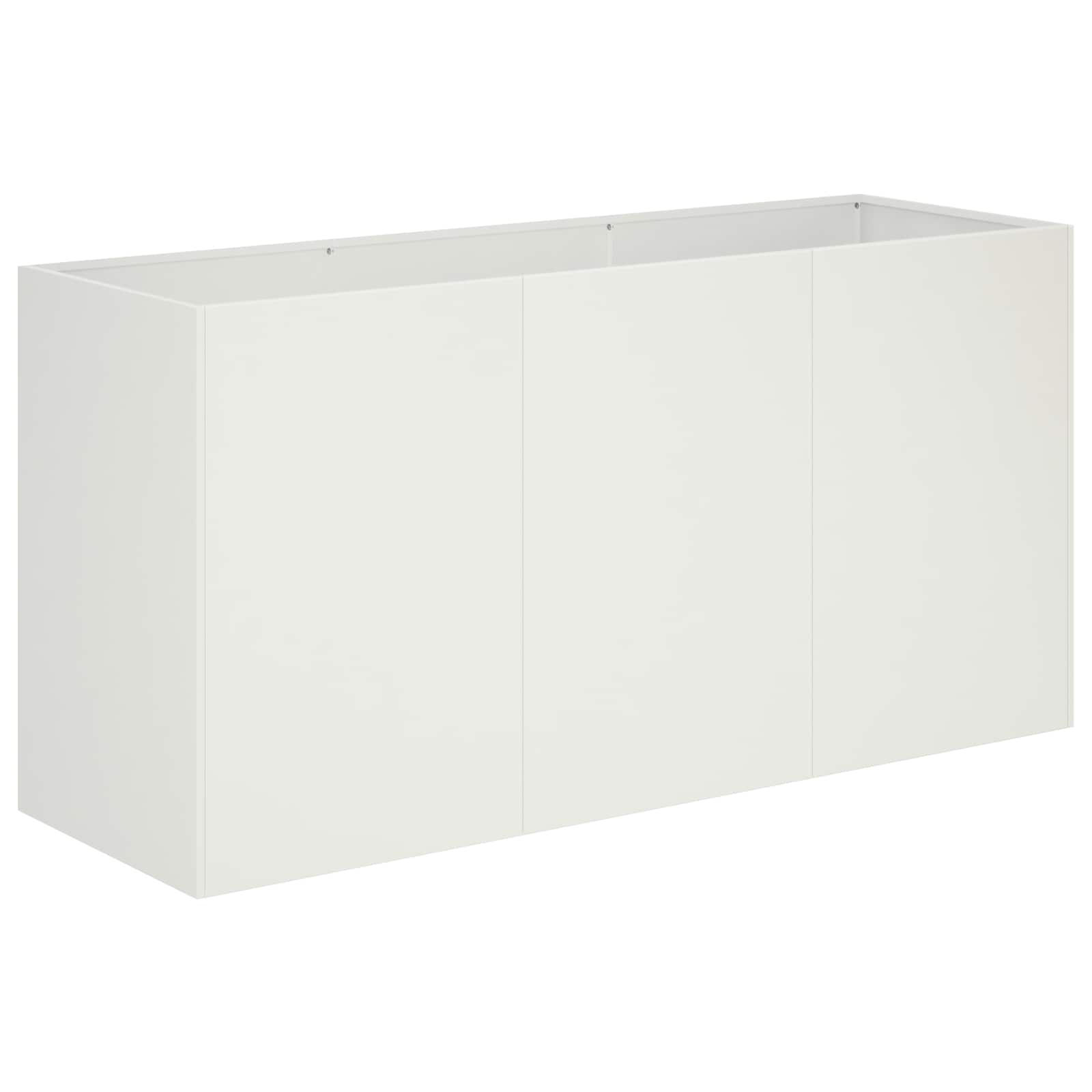 vidaXL Doniczka ogrodowa Biały 120 x 40 x 60 cm Stal zimnogięta