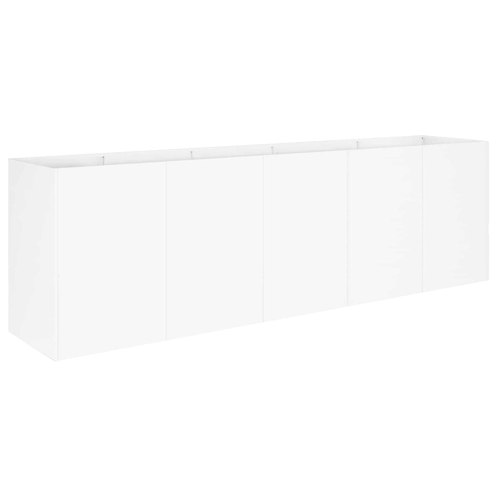 vidaXL Doniczka ogrodowa Biały 200 x 40 x 60 cm Stal zimnogięta