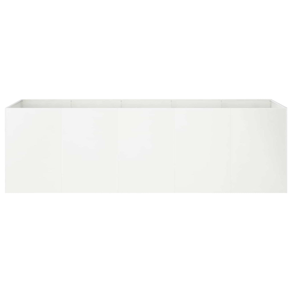 vidaXL Doniczka ogrodowa Biały 200 x 40 x 60 cm Stal zimnogięta