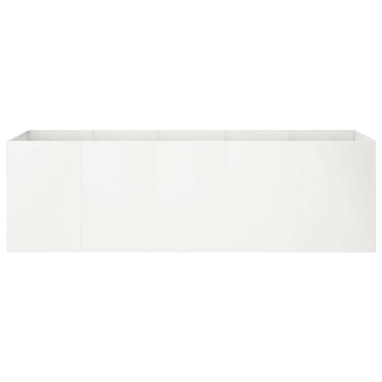vidaXL Doniczka ogrodowa Biały 200 x 40 x 60 cm Stal zimnogięta