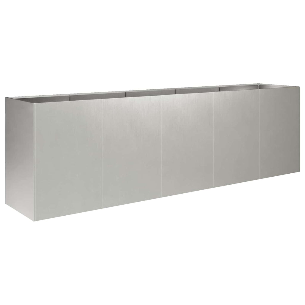 vidaXL Doniczka ogrodowa srebrny 200 x 40 x 60 cm Stal nierdzewna