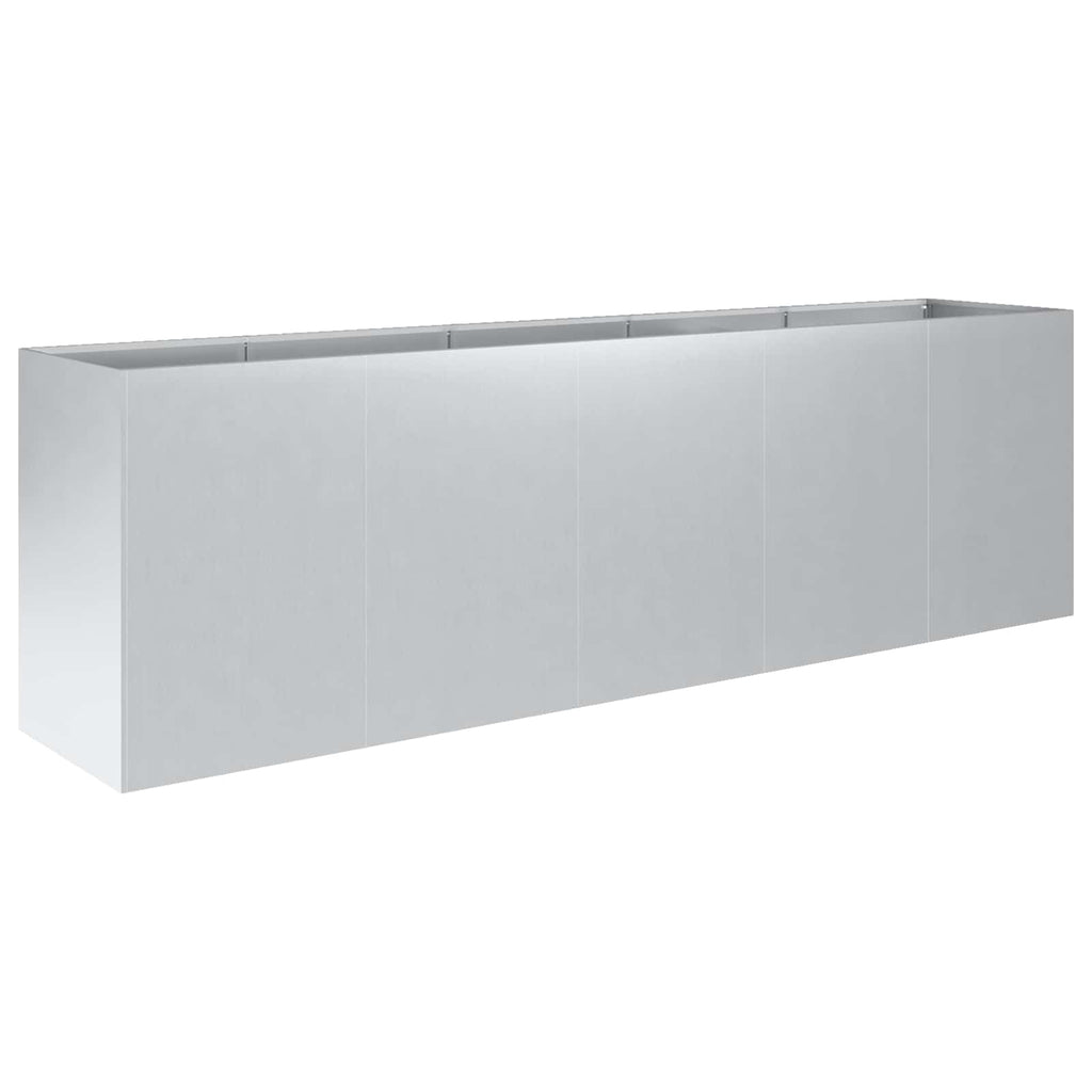 vidaXL Doniczka ogrodowa srebrny 200 x 40 x 60 cm Stal ocynkowana