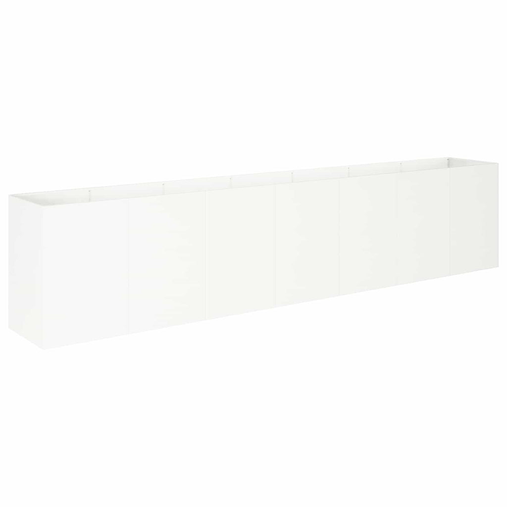 vidaXL Doniczka ogrodowa Biały 280 x 40 x 60 cm Stal zimnogięta