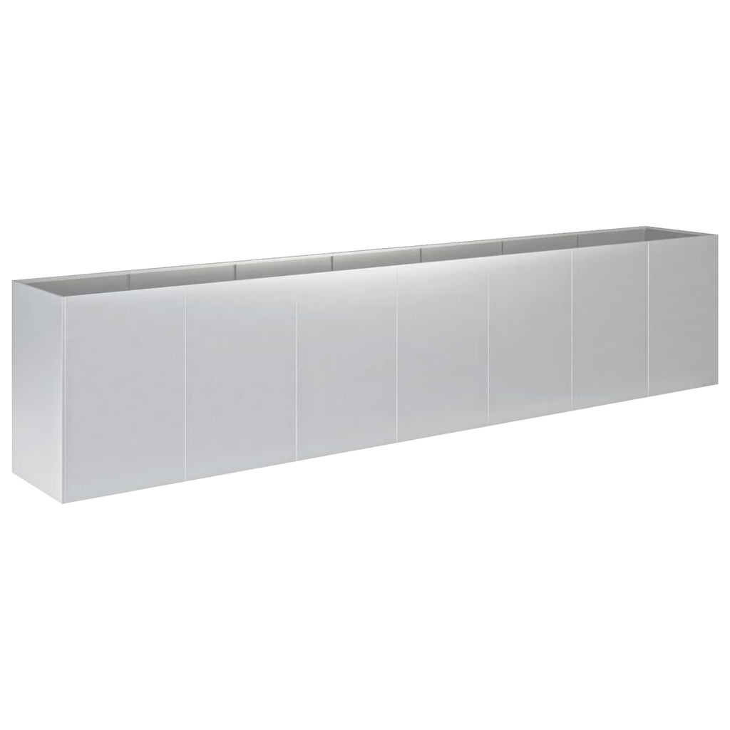 vidaXL Doniczka ogrodowa srebrny 280 x 40 x 60 cm Stal ocynkowana