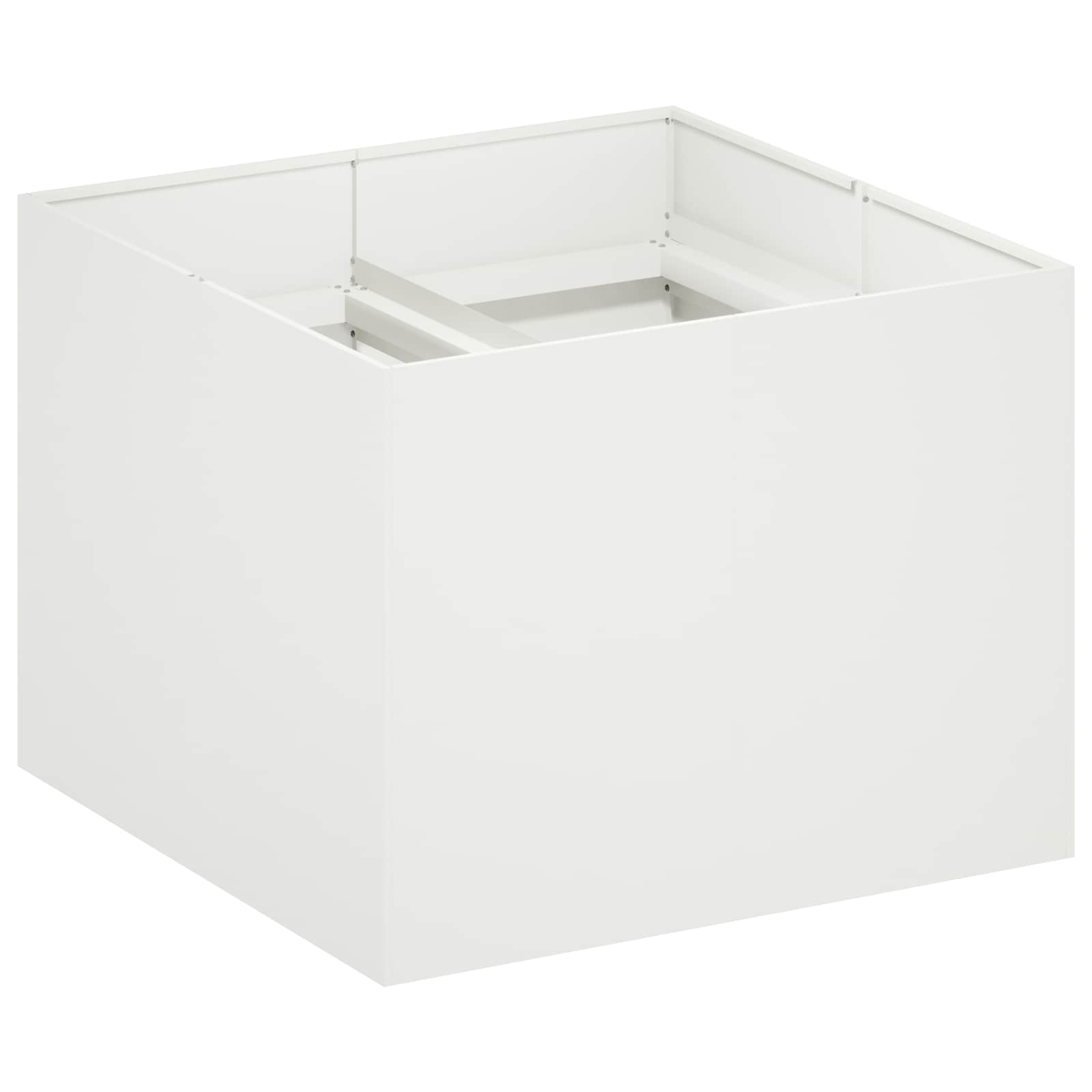 vidaXL Doniczka ogrodowa Biały 80 x 80 x 60 cm Stal zimnogięta