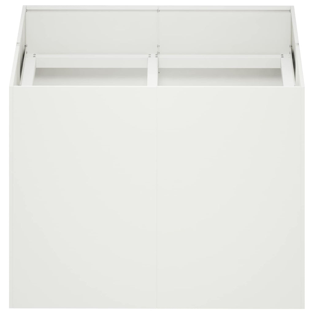 vidaXL Doniczka ogrodowa Biały 80 x 80 x 60 cm Stal zimnogięta