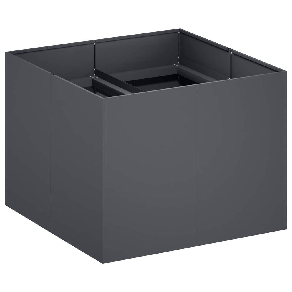 vidaXL Doniczka ogrodowa antracytowy 80 x 80 x 60 cm Stal zimnogięta