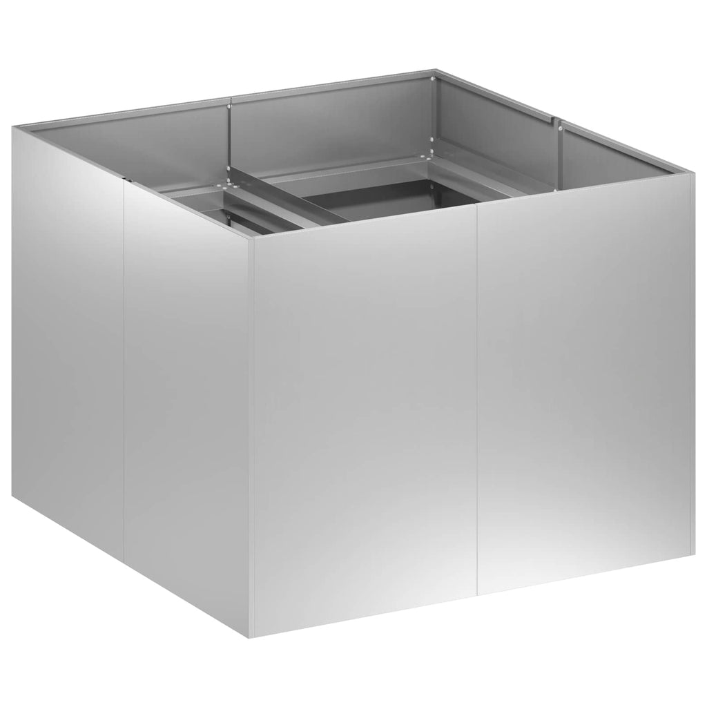 vidaXL Doniczka ogrodowa srebrny 80 x 80 x 60 cm Stal ocynkowana