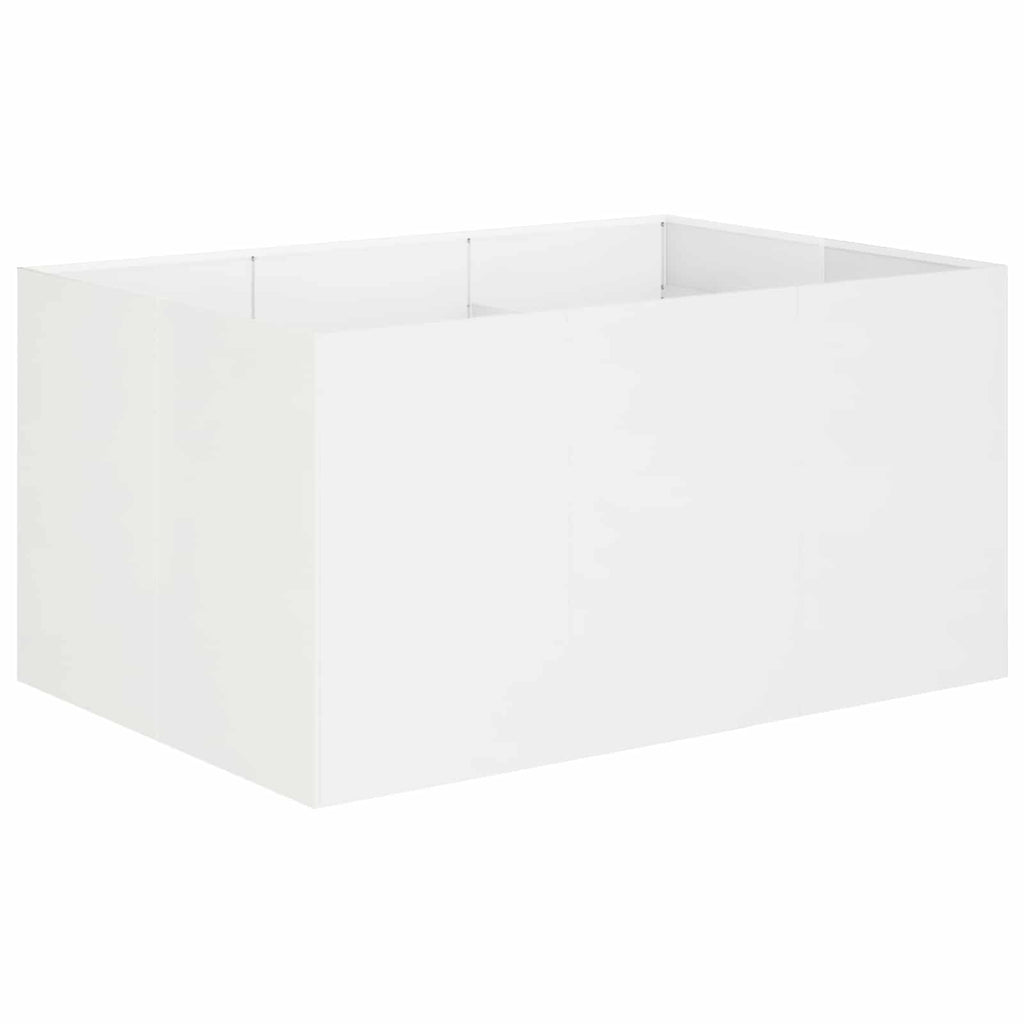 vidaXL Doniczka ogrodowa Biały 120 x 80 x 60 cm Stal zimnogięta
