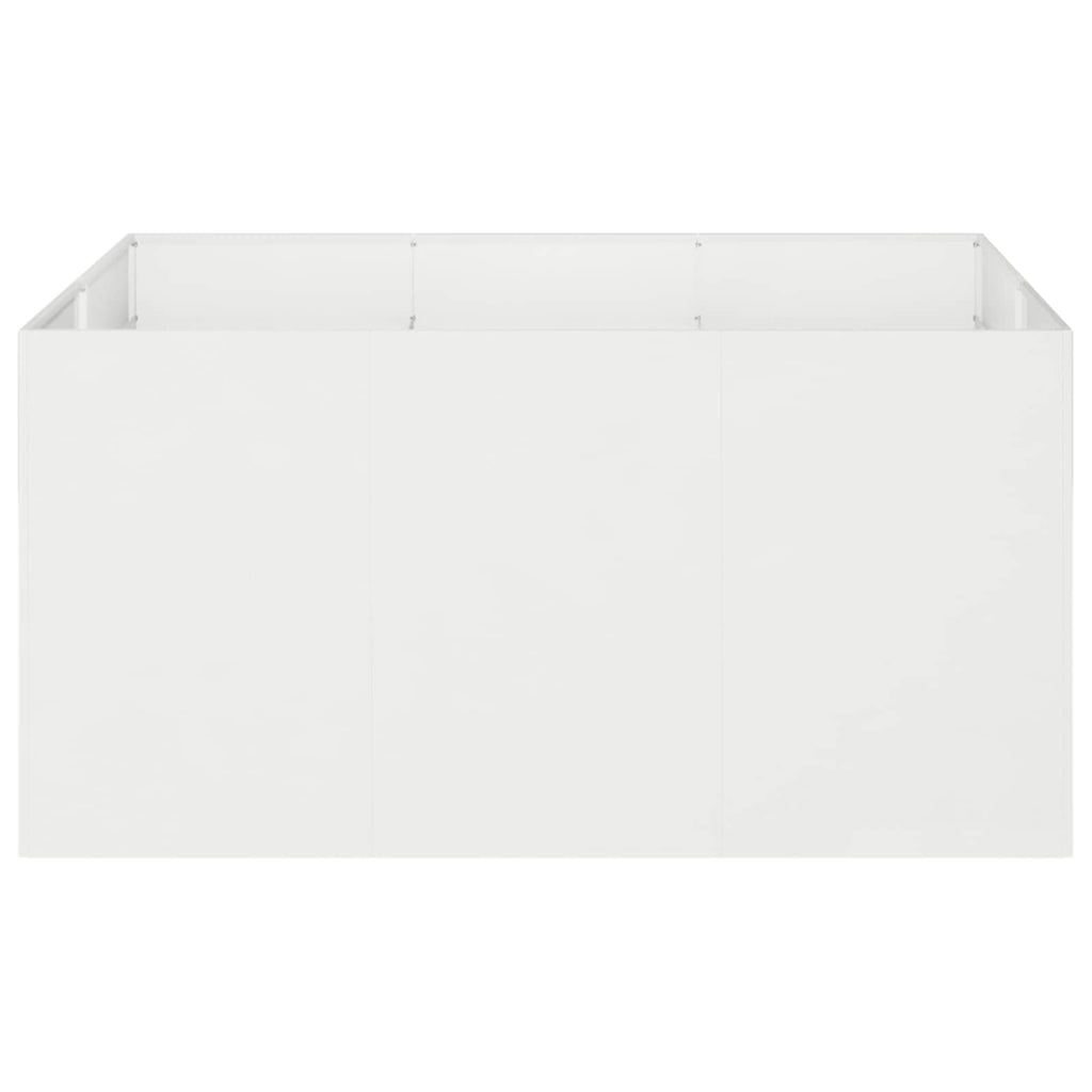 vidaXL Doniczka ogrodowa Biały 120 x 80 x 60 cm Stal zimnogięta