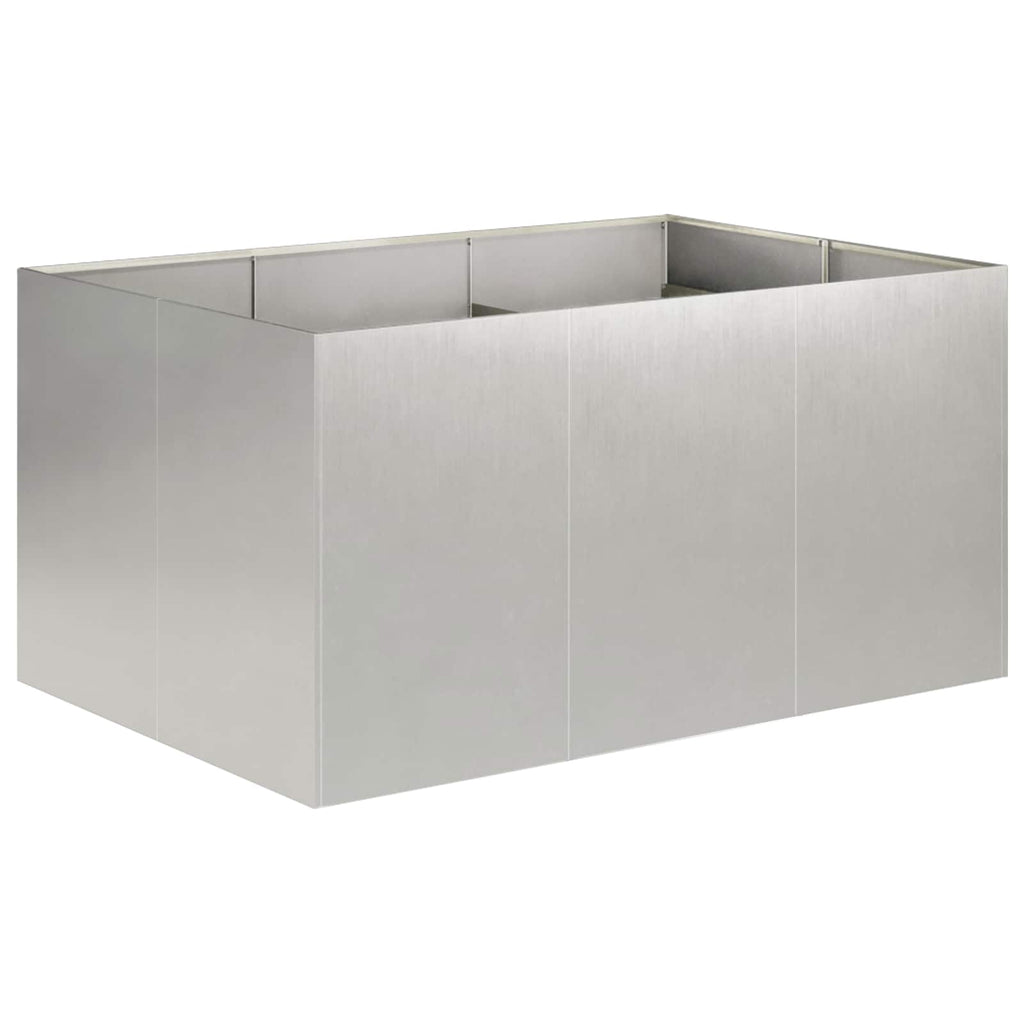 vidaXL Doniczka ogrodowa srebrny 120 x 80 x 60 cm Stal nierdzewna