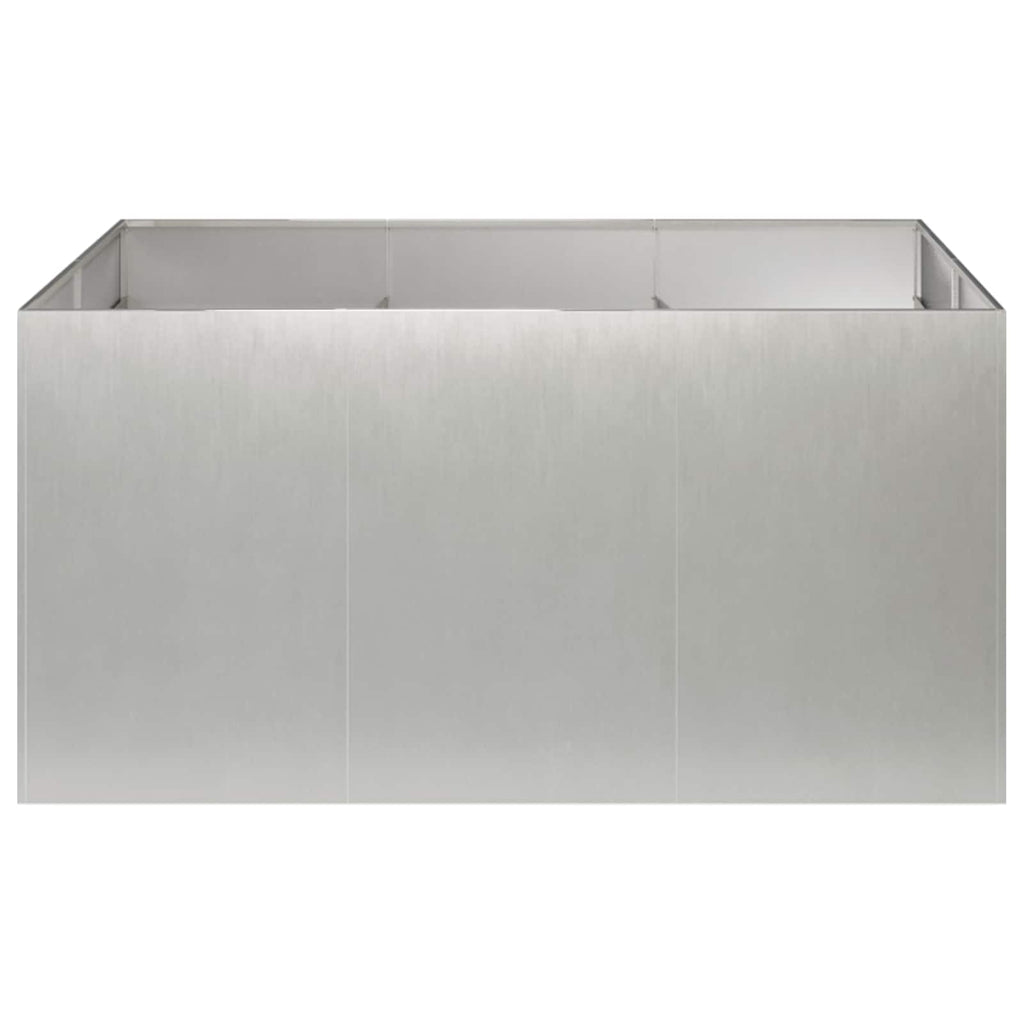 vidaXL Doniczka ogrodowa srebrny 120 x 80 x 60 cm Stal nierdzewna