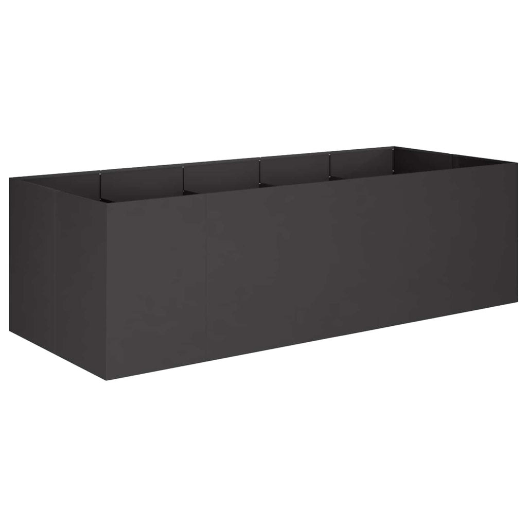 vidaXL Doniczka ogrodowa Czarny 200 x 80 x 60 cm Stal zimnogięta