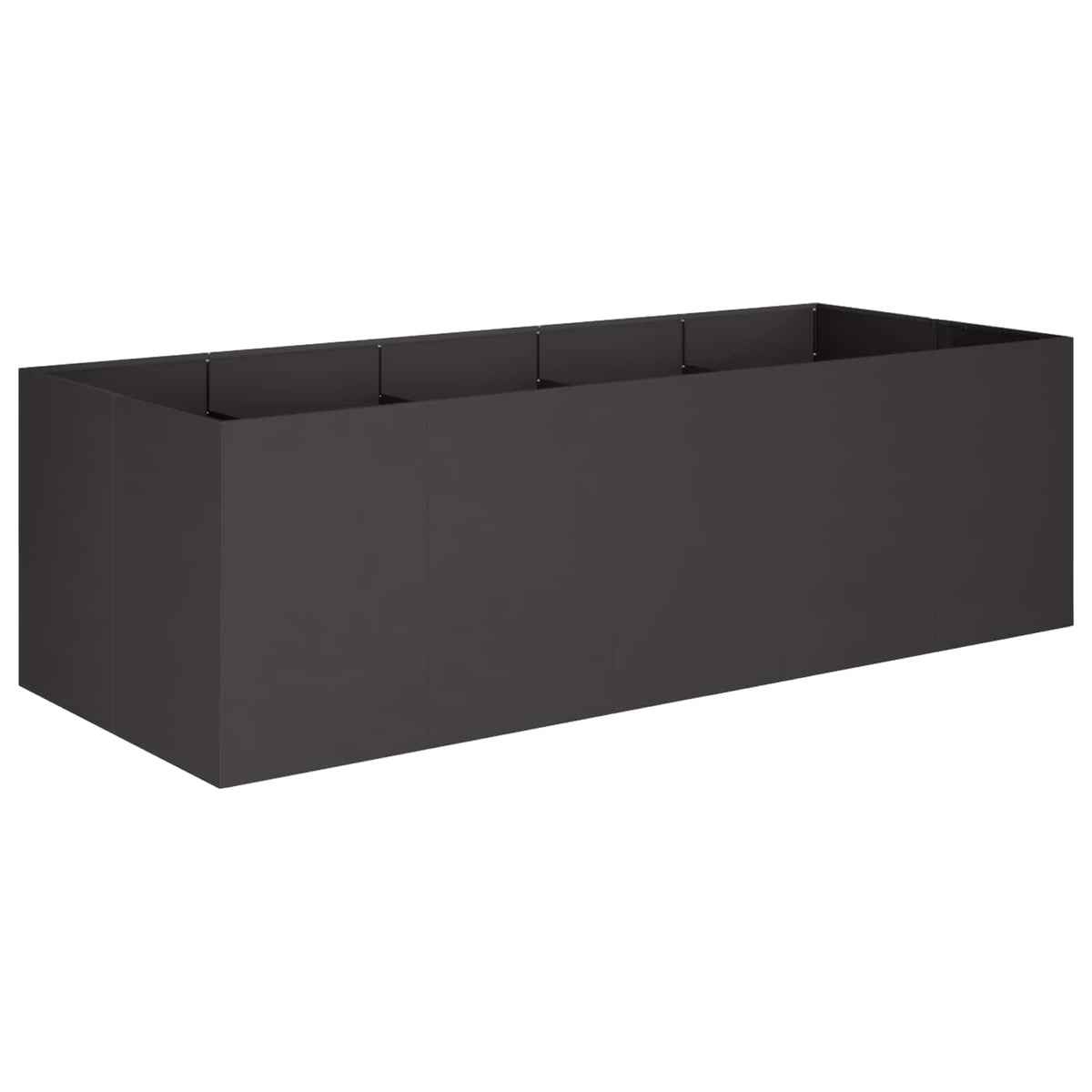 vidaXL Doniczka ogrodowa Czarny 200 x 80 x 60 cm Stal zimnogięta