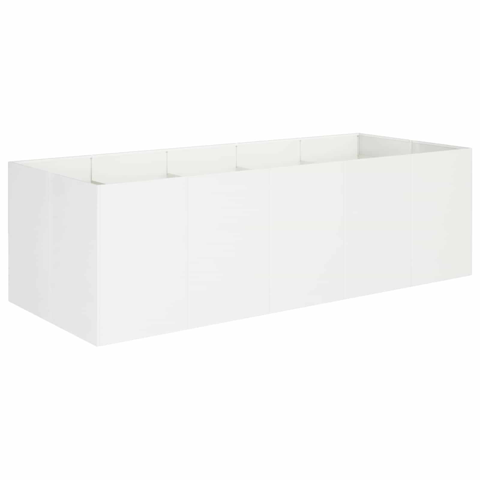 vidaXL Doniczka ogrodowa Biały 200 x 80 x 60 cm Stal zimnogięta