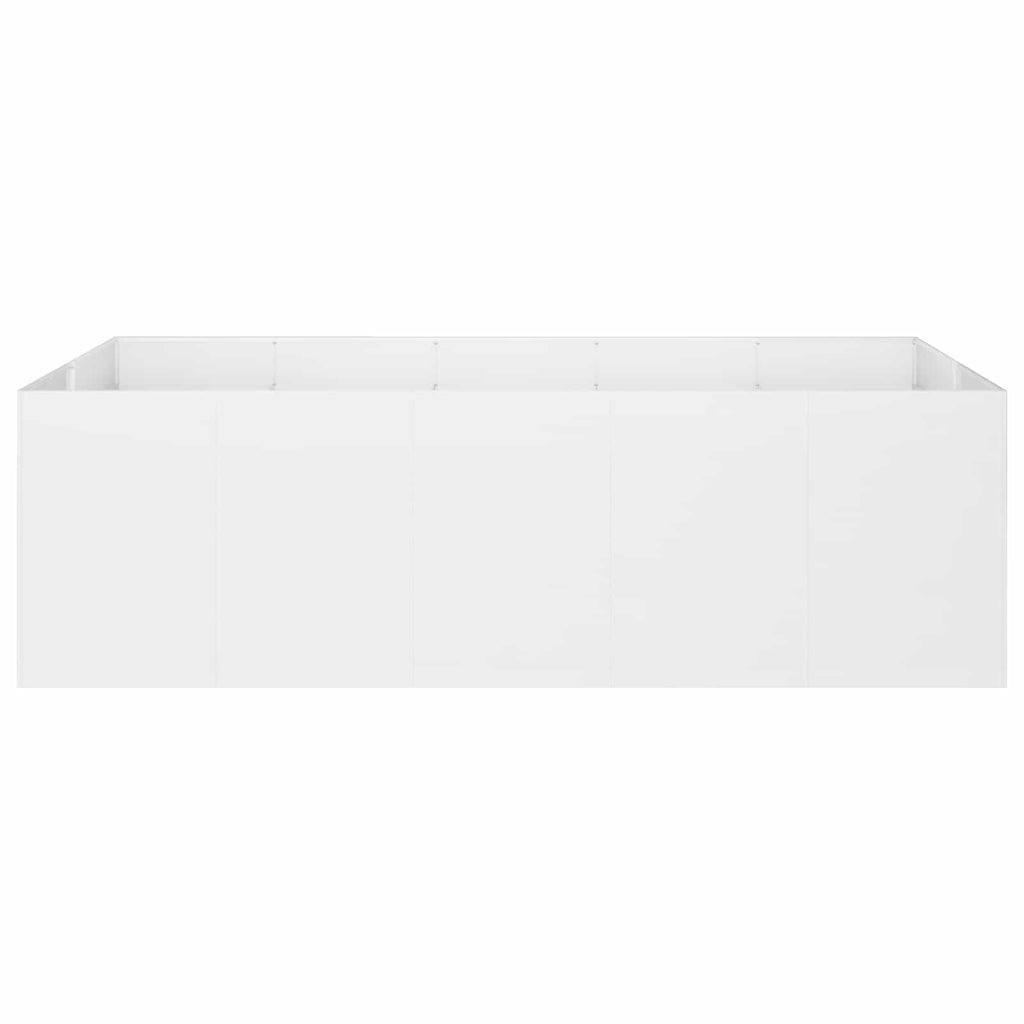 vidaXL Doniczka ogrodowa Biały 200 x 80 x 60 cm Stal zimnogięta