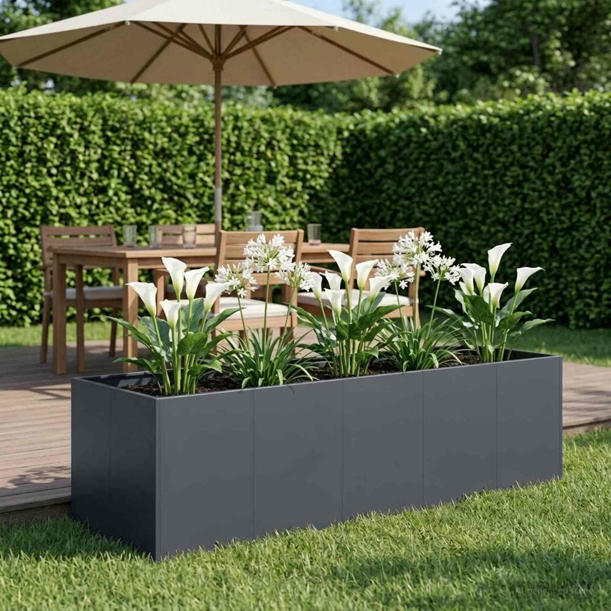 vidaXL Doniczka ogrodowa antracytowy 200 x 80 x 60 cm Stal zimnogięta