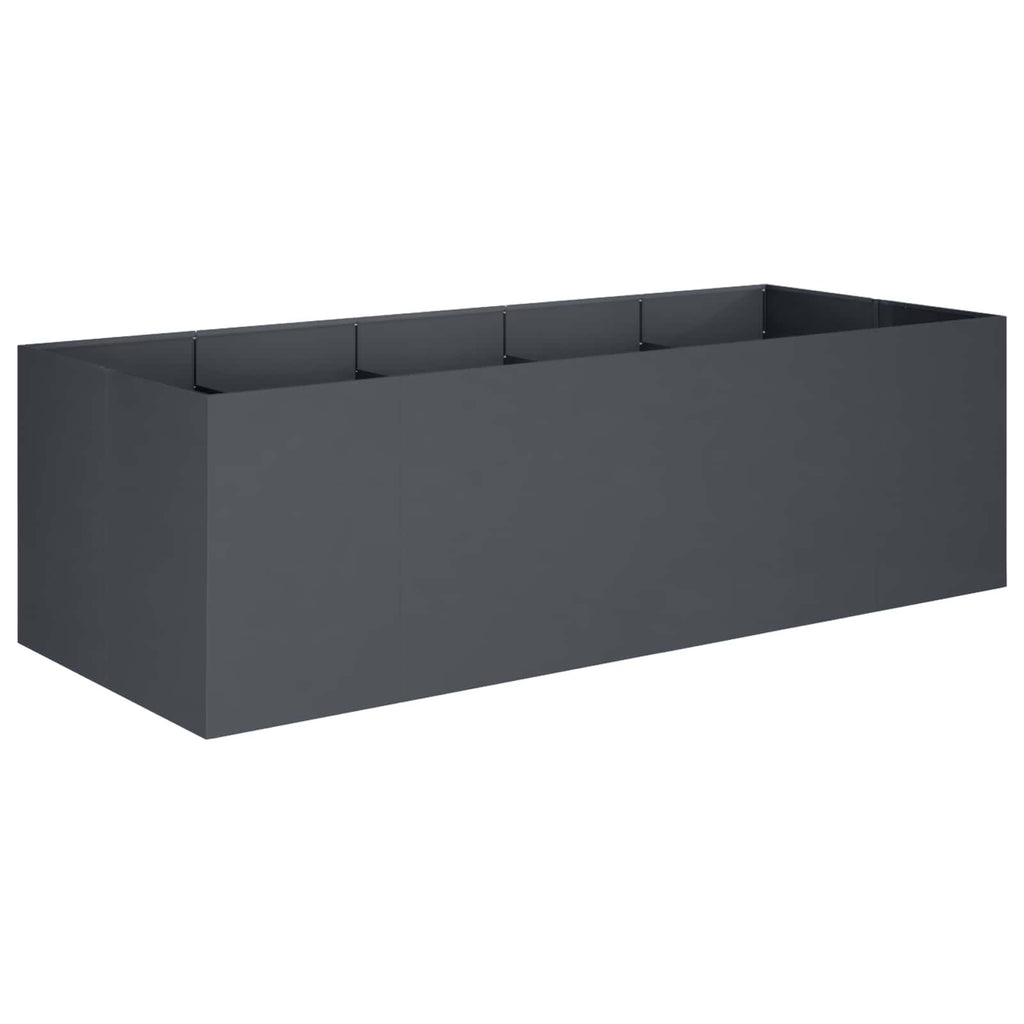 vidaXL Doniczka ogrodowa antracytowy 200 x 80 x 60 cm Stal zimnogięta