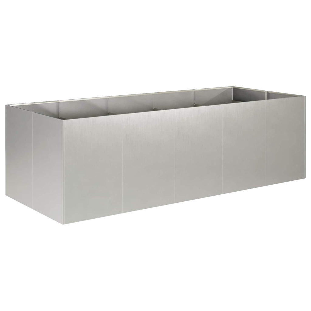 vidaXL Doniczka ogrodowa srebrny 200 x 80 x 60 cm Stal nierdzewna