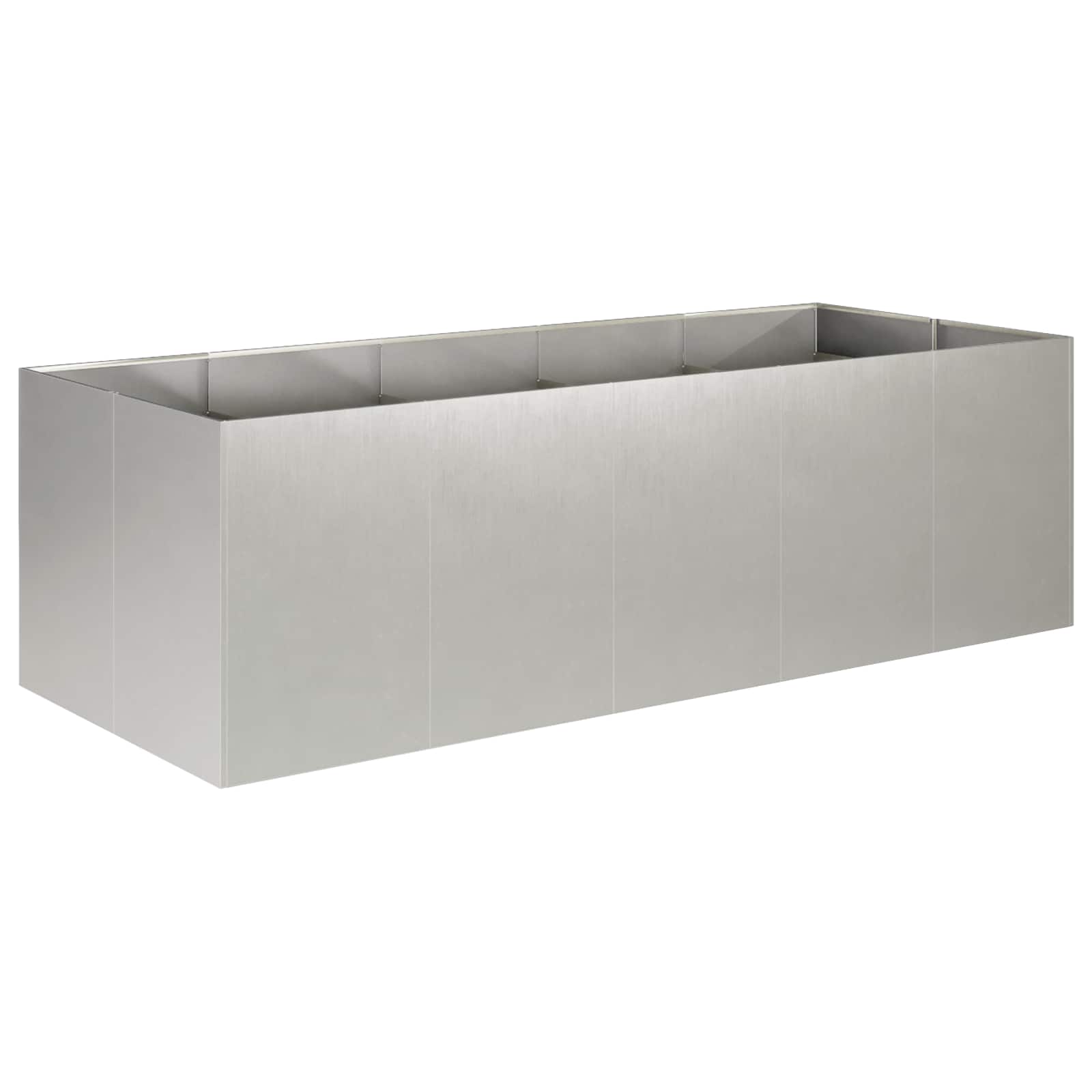 vidaXL Doniczka ogrodowa srebrny 200 x 80 x 60 cm Stal nierdzewna