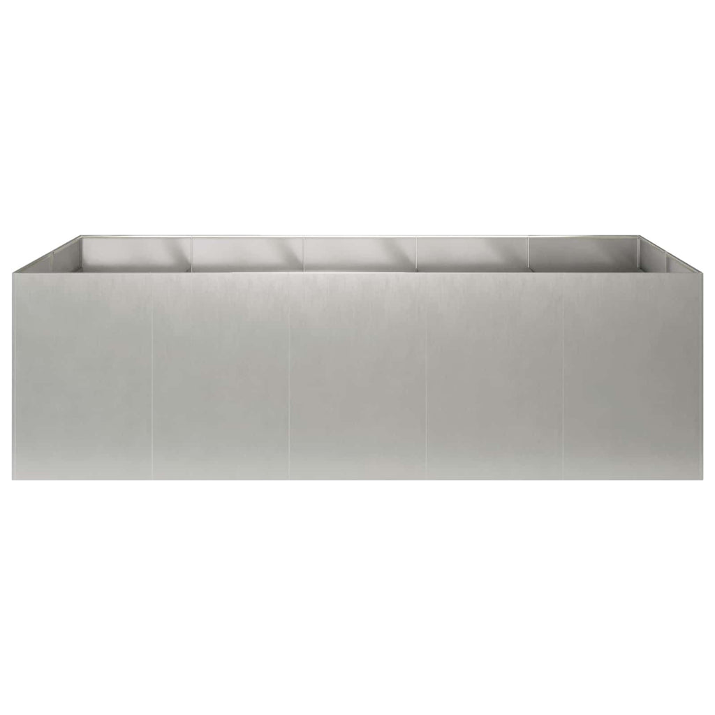 vidaXL Doniczka ogrodowa srebrny 200 x 80 x 60 cm Stal nierdzewna