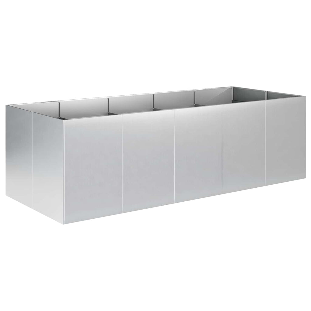 vidaXL Doniczka ogrodowa srebrny 200 x 80 x 60 cm Stal ocynkowana