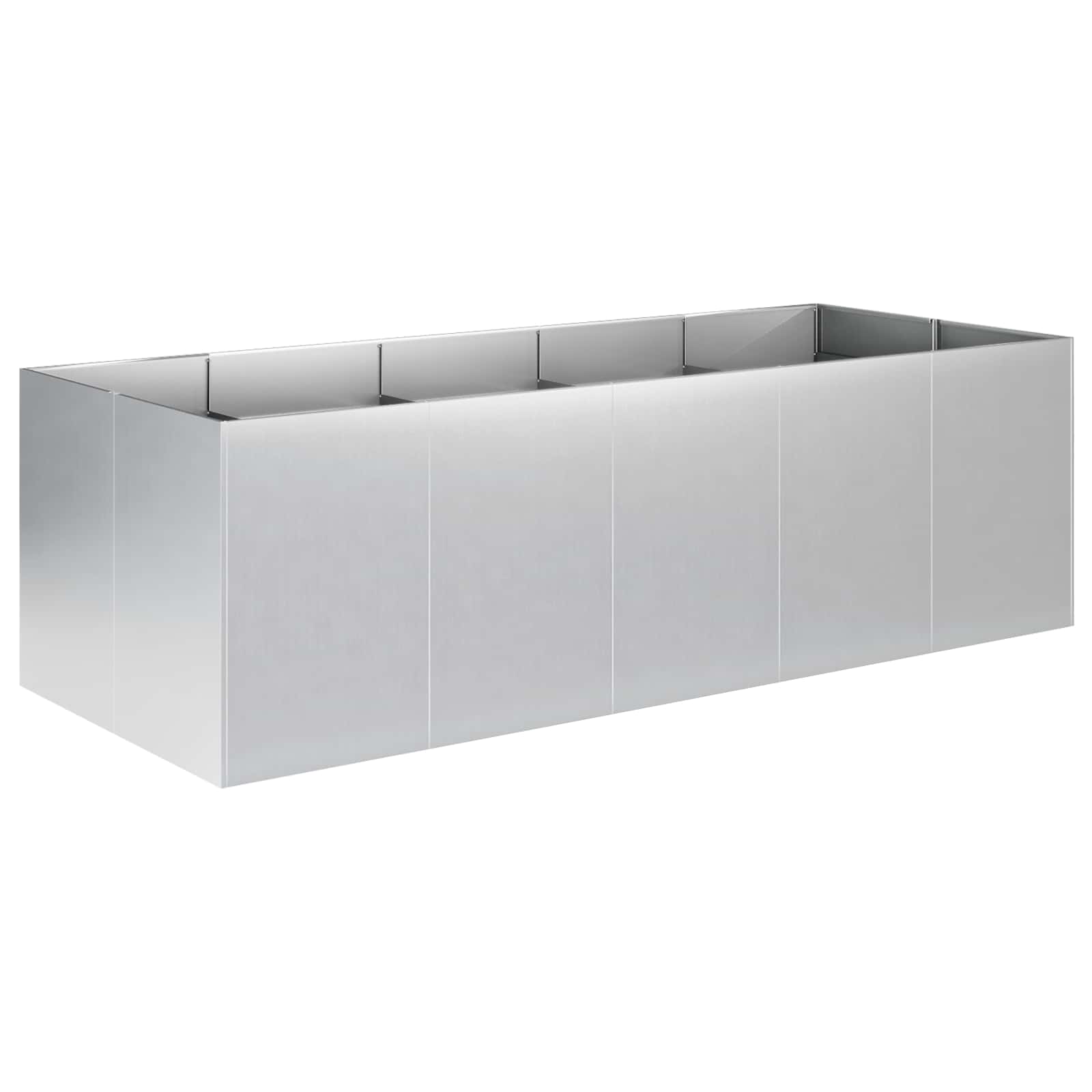 vidaXL Doniczka ogrodowa srebrny 200 x 80 x 60 cm Stal ocynkowana