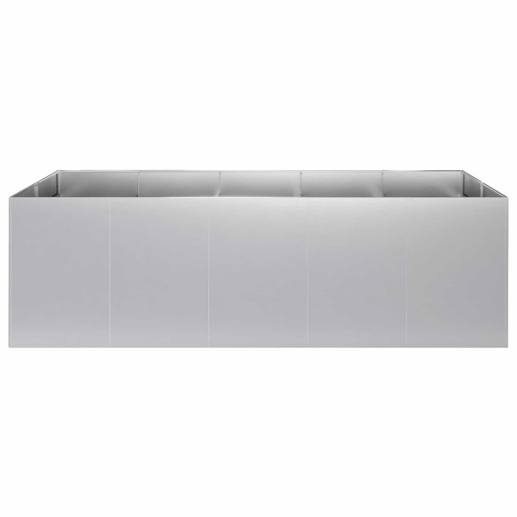 vidaXL Doniczka ogrodowa srebrny 200 x 80 x 60 cm Stal ocynkowana
