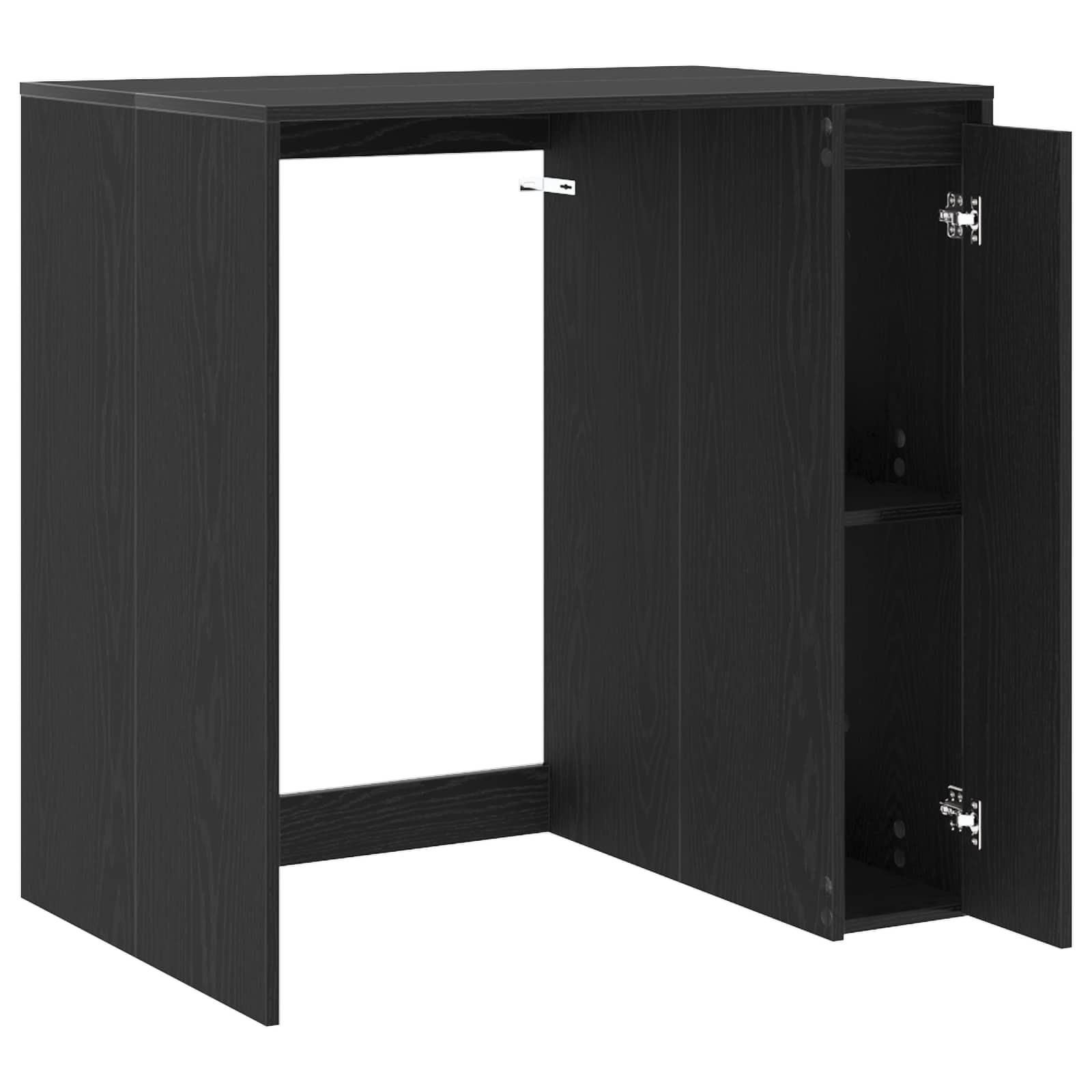 vidaXL Szafka na pralkę z przechowywaniem Czarny Dąb 87 x 60 x 89 cm