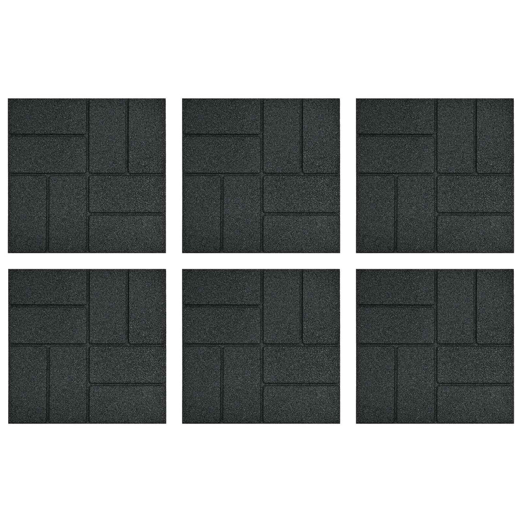 vidaXL Kamień kroczący 6 pcs Czarny 40,5 x 40,5 x 2 cm Guma