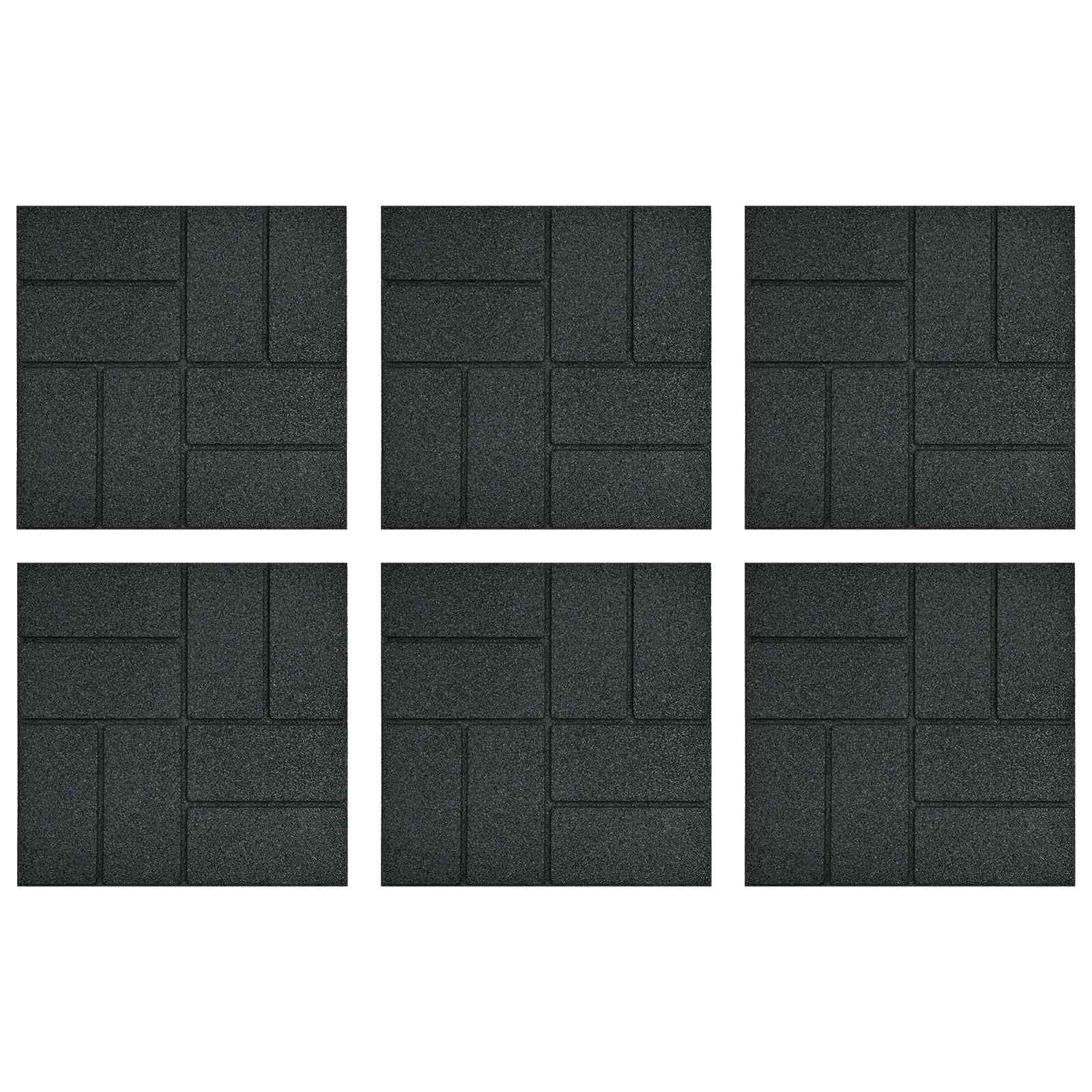 vidaXL Kamień kroczący 6 pcs Czarny 40,5 x 40,5 x 2 cm Guma
