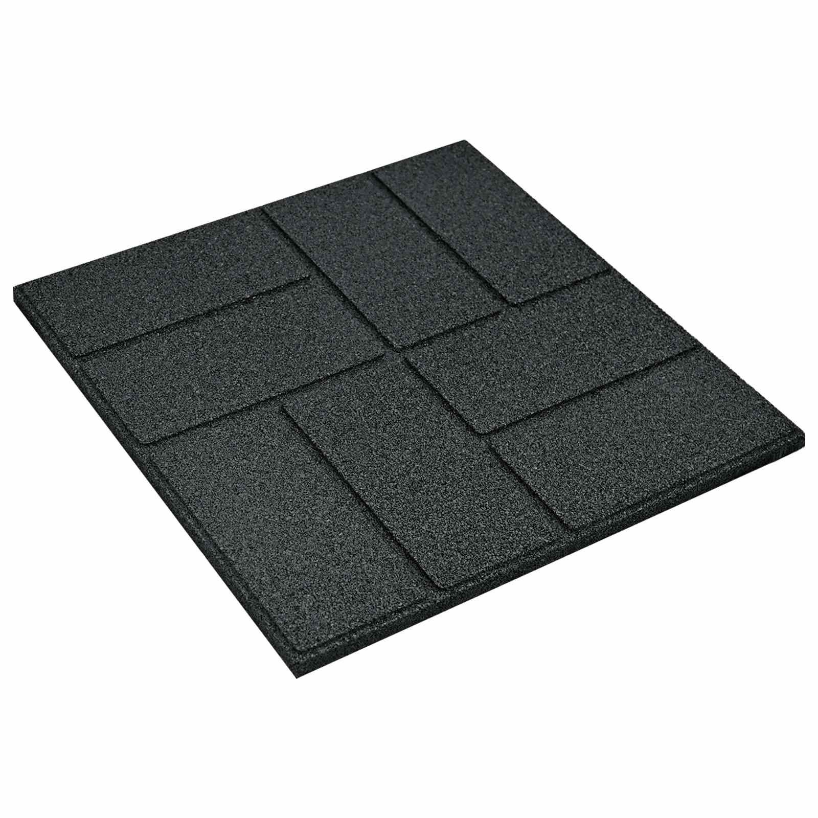 vidaXL Kamień kroczący 6 pcs Czarny 40,5 x 40,5 x 2 cm Guma