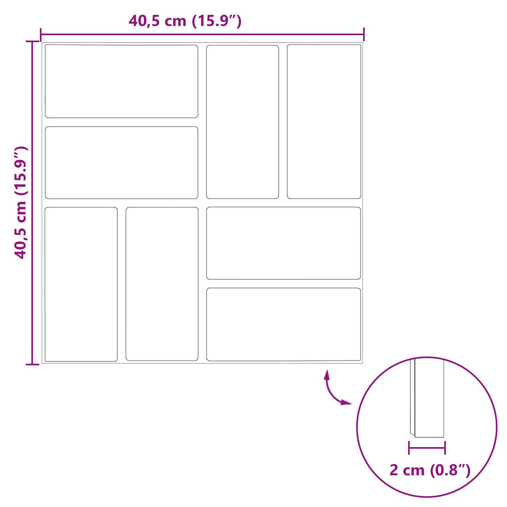 vidaXL Kamień kroczący 6 pcs Czarny 40,5 x 40,5 x 2 cm Guma