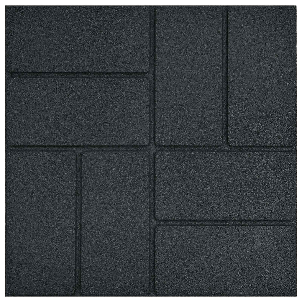 vidaXL Kamień kroczący 6 pcs Czarny 40,5 x 40,5 x 2 cm Guma