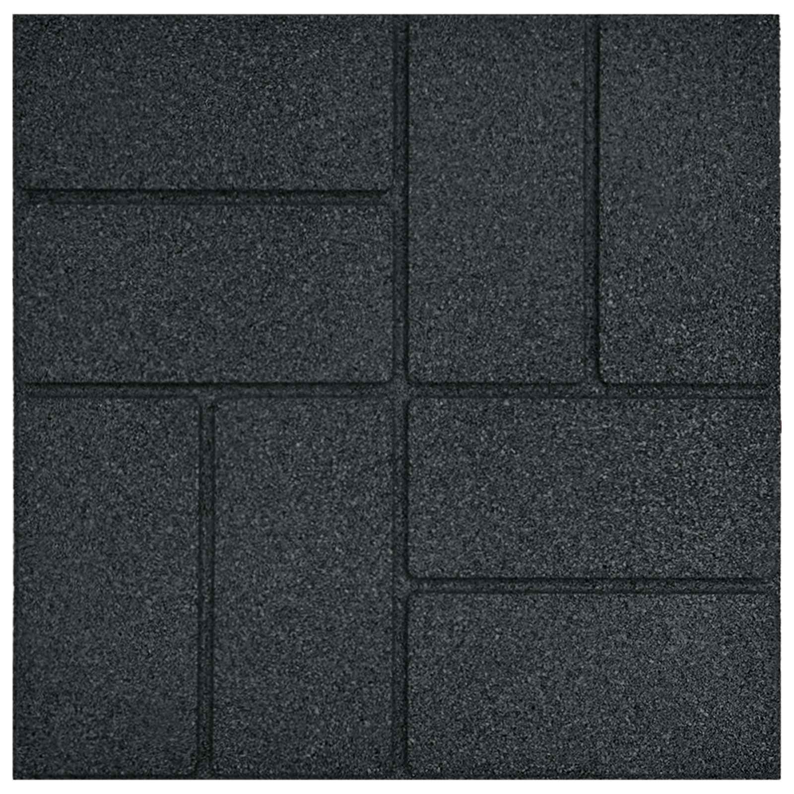 vidaXL Kamień kroczący 6 pcs Czarny 40,5 x 40,5 x 2 cm Guma