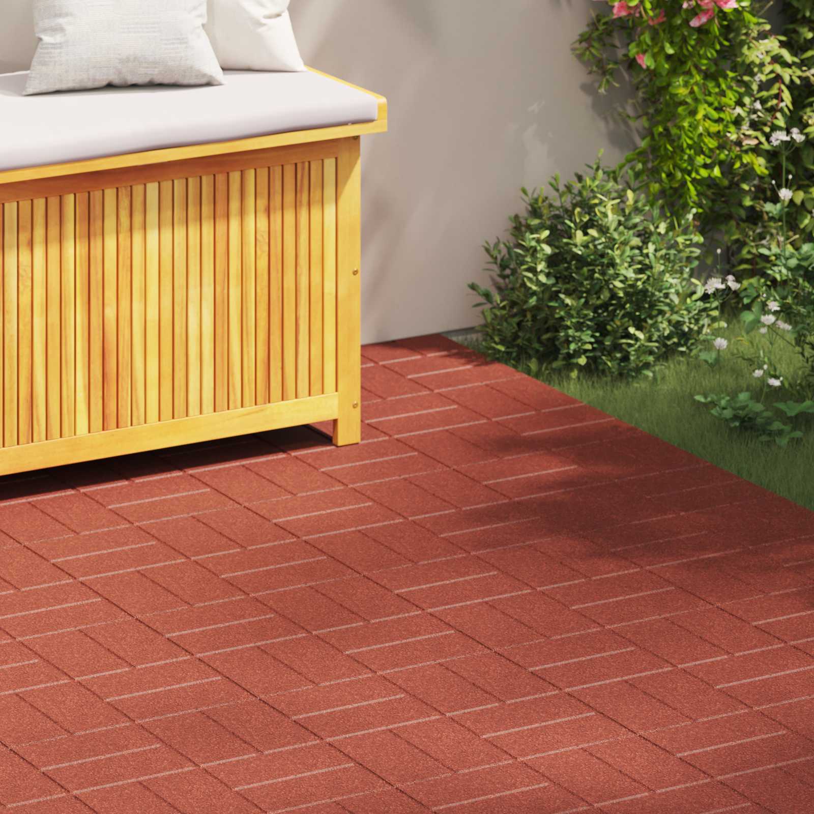 vidaXL Kamień kroczący 6 pcs Czerwony 40,5 x 40,5 x 2 cm Guma
