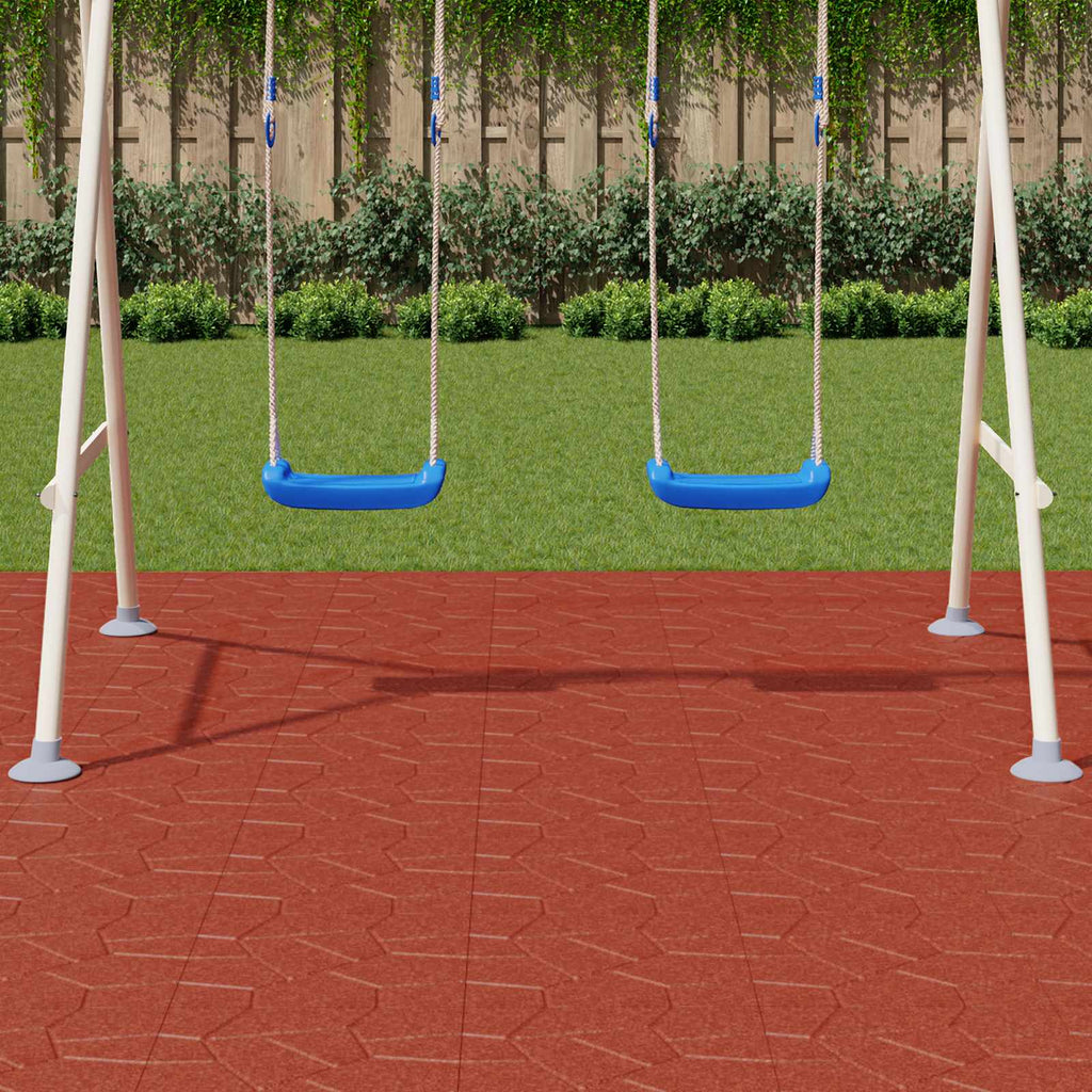 vidaXL Kamień kroczący 6 pcs Czerwony 40,5 x 40,5 x 2 cm Guma