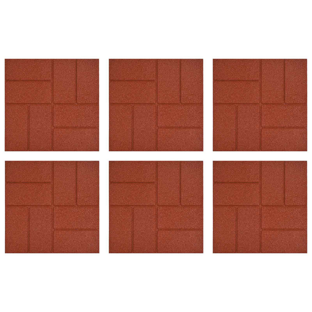 vidaXL Kamień kroczący 6 pcs Czerwony 40,5 x 40,5 x 2 cm Guma