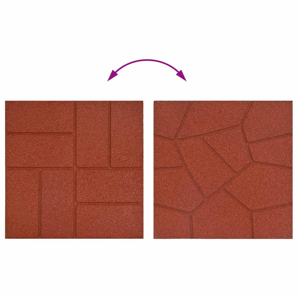 vidaXL Kamień kroczący 6 pcs Czerwony 40,5 x 40,5 x 2 cm Guma
