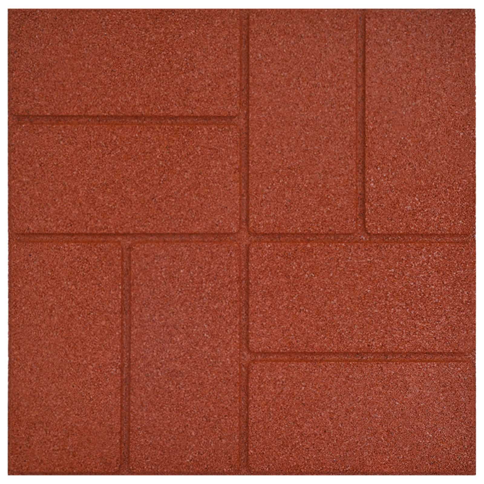 vidaXL Kamień kroczący 6 pcs Czerwony 40,5 x 40,5 x 2 cm Guma