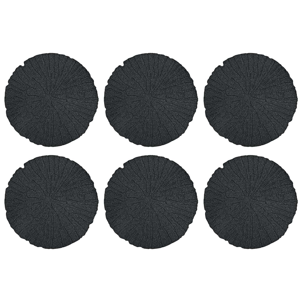 vidaXL Kamień kroczący 6 pcs Czarny Ø 45 x 1,8 cm Guma